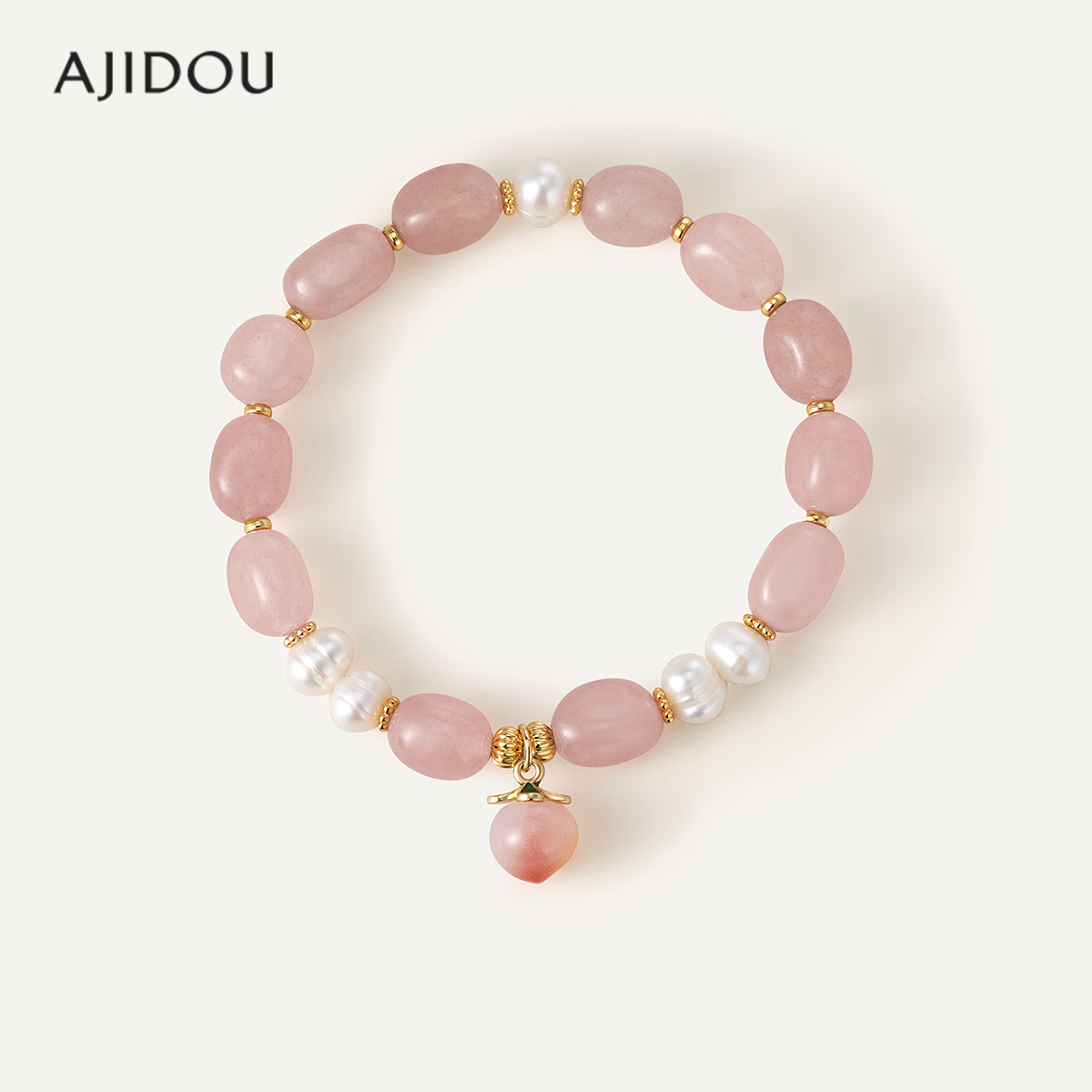 AJIDOU Women's Bracelet, New Chinese-Style Chalcedony Beads And Freshwater Pearl Strand, Elegant Versatile Gift for Girlfriend, Mid-Autumn Festival Present