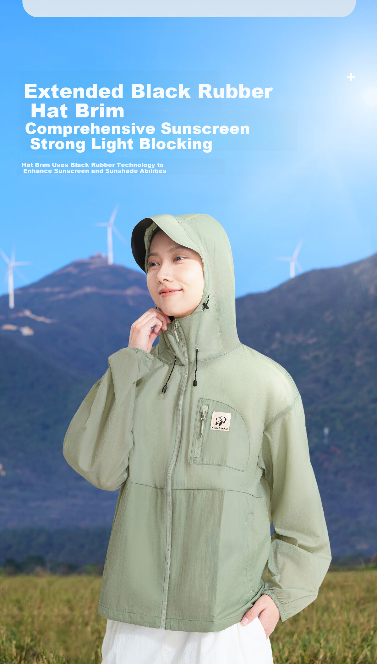 Panda Camel Series Cooling Sunscreen Jacket for Women, Sun Protection and Water-Repellent Outdoor Fishing Shirt for Men, Phantom Black, XXL 14