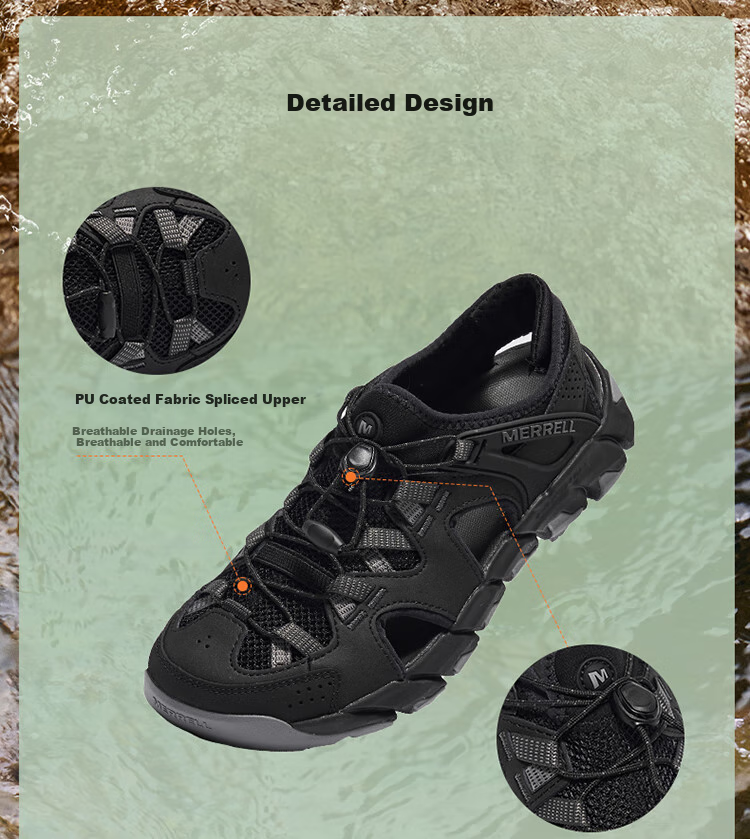 Merrell Outdoor Stream Trekking Sandals MAIPOSIEVE Lightweight Breathable Non-Slip Outdoor Camping Casual Sandals J031 Gray Blue 42 4