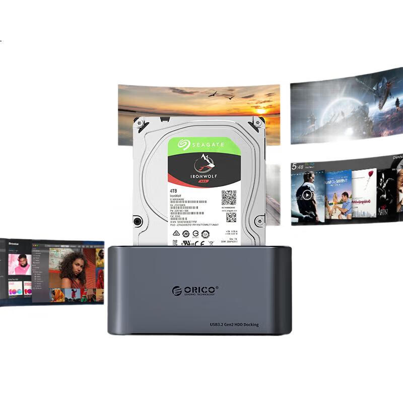 Внешний корпус для жесткого диска ORICO 6616C3, Type-C 3.2, для SATA HDD/SSD 2.5/3.5 дюйма, алюминиевый сплав, серый