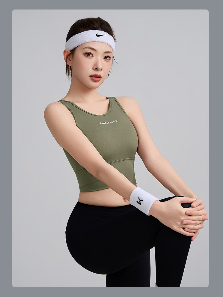 Xueqiman Women's Sports Bra Running Shockproof Anti-Sagging Outer Wear Seamless Fitness Training Yoga Top Bra 12