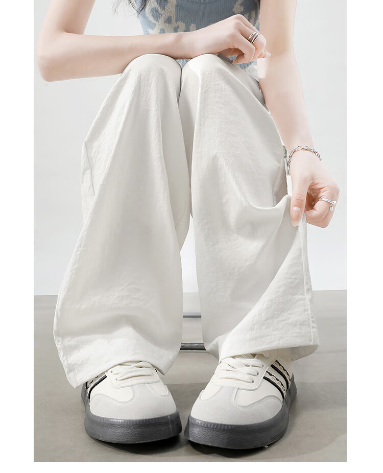 Ziyouxi Wide-Leg Pants for Women, Summer Lightweight 2026 New Style, High-Waisted Slimming Loose Draping Dopamine Straight Casual Trousers 17