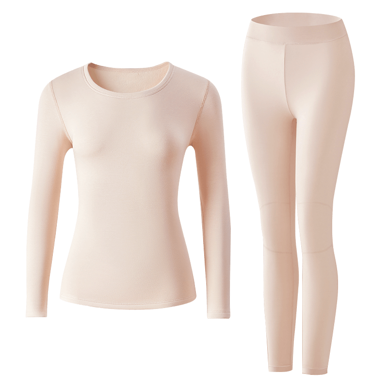 Urban Beauty Women's Thermal Underwear Set Cashmere Silk Patch Deerskin Velvet Anti-Static Thickened Autumn Winter Long Johns Pajamas