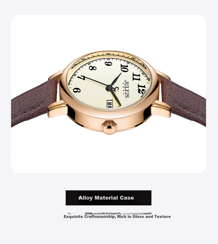 Julius Watch for Women, Retro Dual Calendar Elegant Versatile Youth Quartz Student Exam Watch, Versatile Black JA-1472B 10