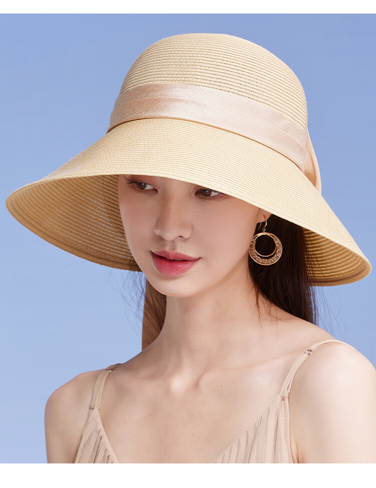 Shanghaigushi Women's Beach Hat, Seaside Sun Protection Hat with Wide Brim, Straw Hat for Travel And Outdoor Activities, Mid-Autumn Festival Gift 20