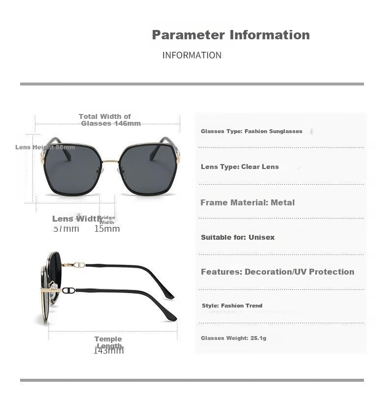 FESETE Sunglasses for Women, Polarized Sunglasses, UV Protection, Large Face Slimming Effect, Back to School 6