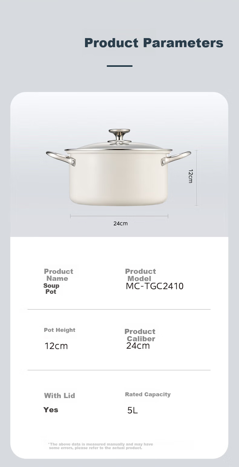 Midea Titanium Ceramic Non-Stick Soup Pot Pressure Stew Cooker Multi-Use Gas and Induction Hot Pot 7