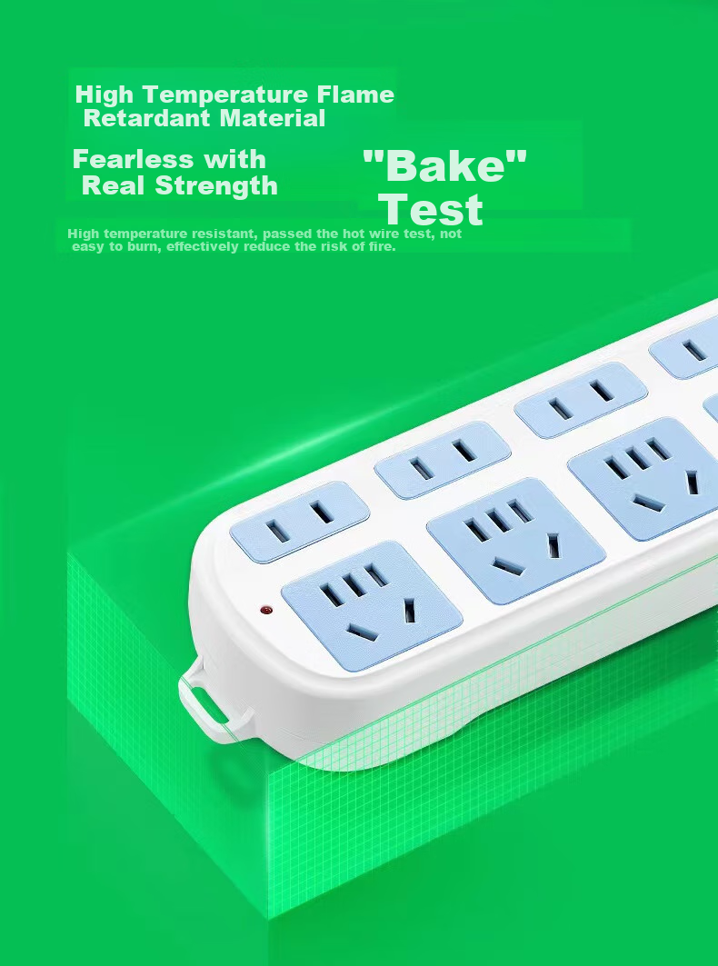 BULL Eight-Slot Two-To Multi-Outlet GN-610, 3-Meter New National Standard Power Strip, Master Switch Socket, Extension Cord Reel Socket, Surface-Mounted Multi-Outlet Socket 6