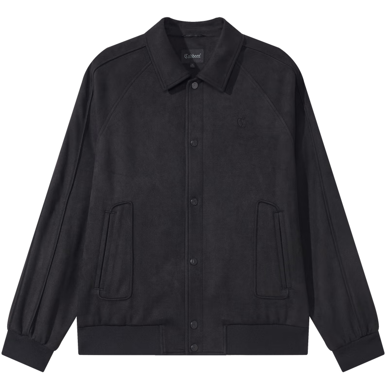 CABBEEN 350G Suede Velvet Men's Jacket Soft Comfortable Faux Suede Velvet Autumn Long Sleeve Coat