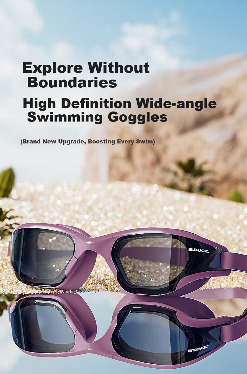 B.Duck Swimming Goggles, Waterproof And Anti-Fog, High-Definition Swimming Glasses, Non-Prescription Swim Goggles, Swimming Equipment, Unisex 1