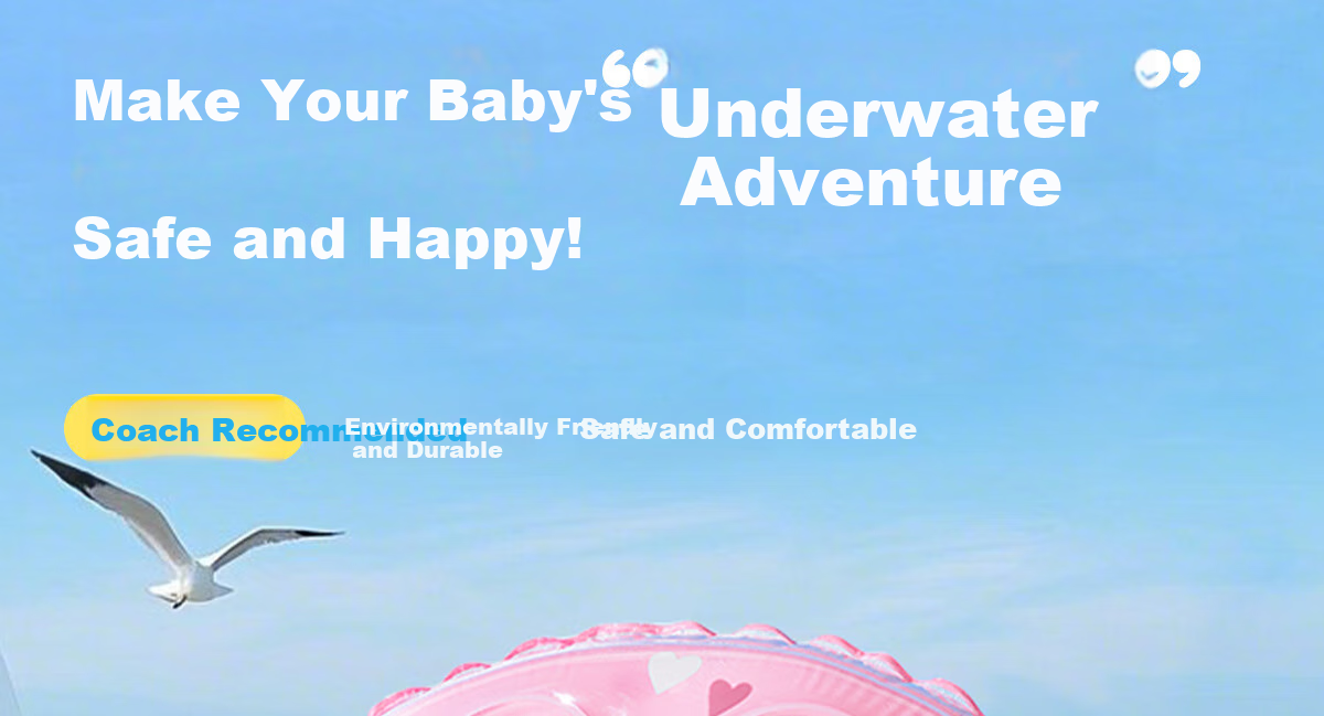 361° Children's Swimming Ring, for Boys And Girls, Anti-Rollover, Suitable for Beginners, Cute Underarm Inflatable Life Buoy, Light Sky Blue 2
