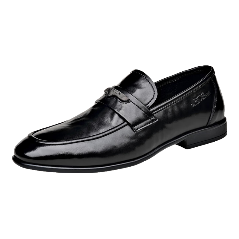 Bull Family Men's Leather Shoes 2026 Spring New Versatile Business Formal Shoes British Style Slip-On Loafers