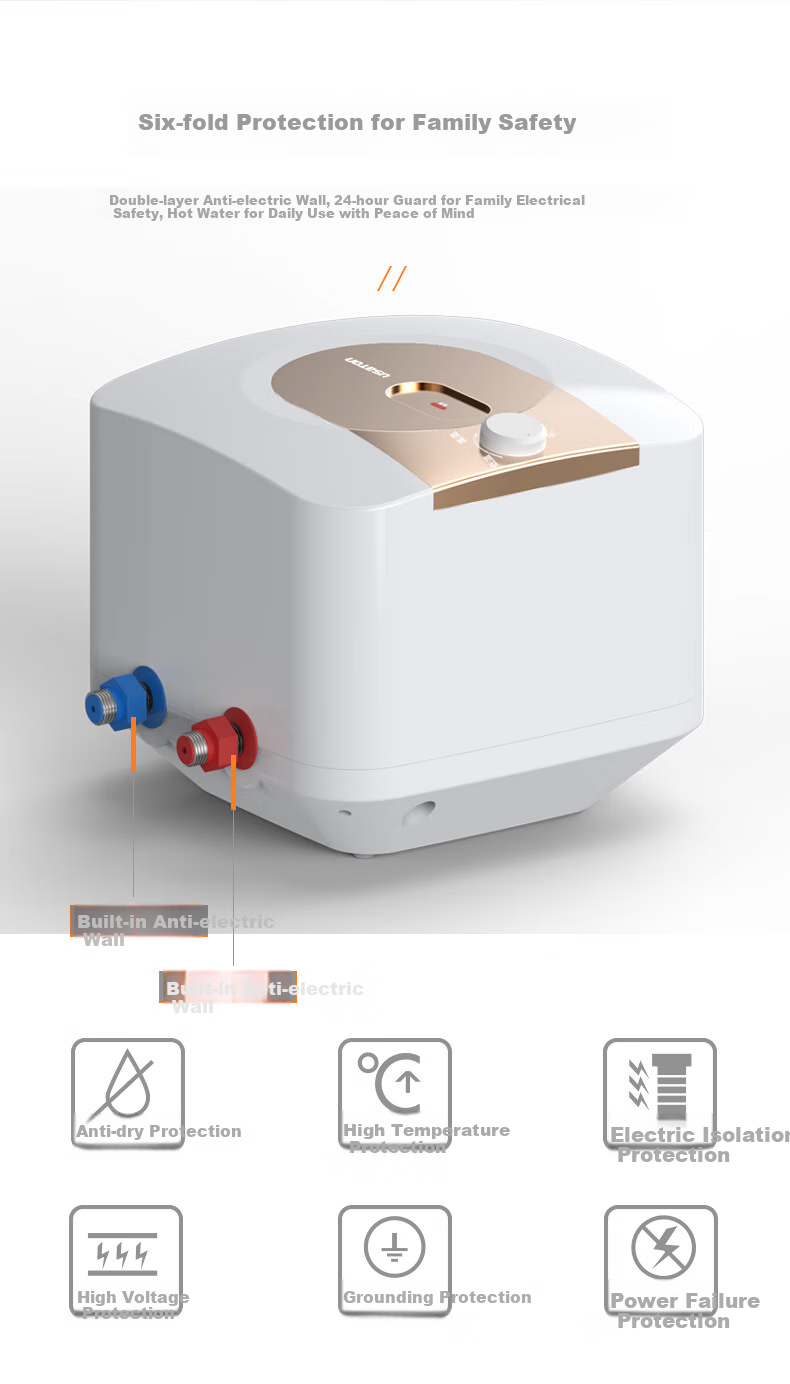 USATON 6.6L Mini Kitchen Treasure, Rapid Heating Kitchen Water Storage Electric Water Heater, Mini First-Class Energy Efficiency, 1500W, Top Outlet, KX66-6J15S 13