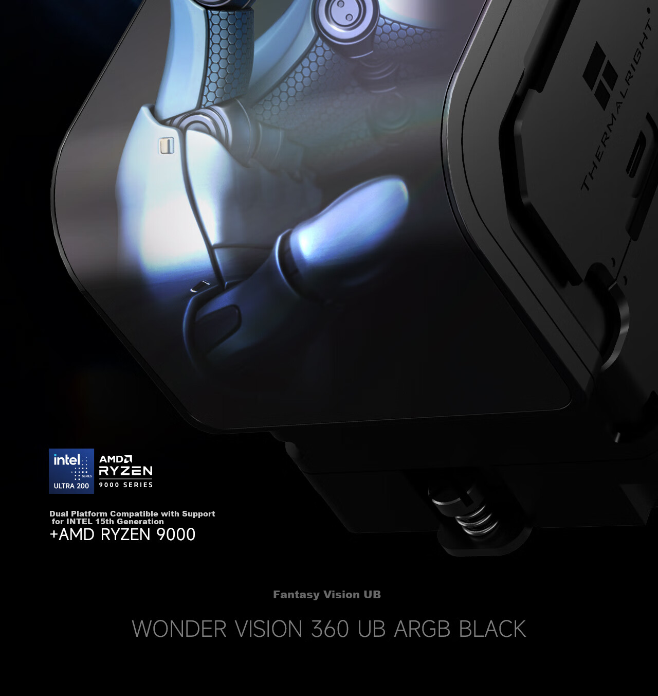 Thermalright Wonder Vision 360 UB ARGB BLACK, 3D Curved Screen Water Cooling Radiator, WV360 UB ARGB BLACK 2