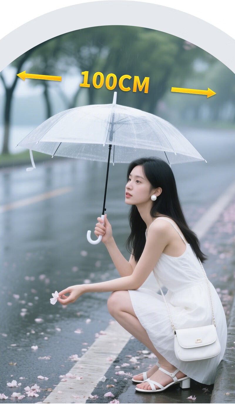 YUHANG Long-Handle Automatic Umbrella, Sold by JD, Transparent Umbrella 13