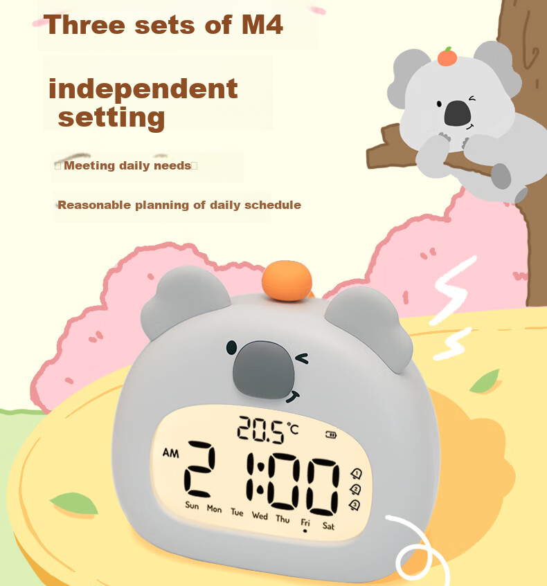 BANDIAN ORIGINALLITY Cute Smart Alarm Clock for Students' Wake-Up, Cartoon Desktop Electronic Timer for Boys And Girls, Back-To Season Gift 5