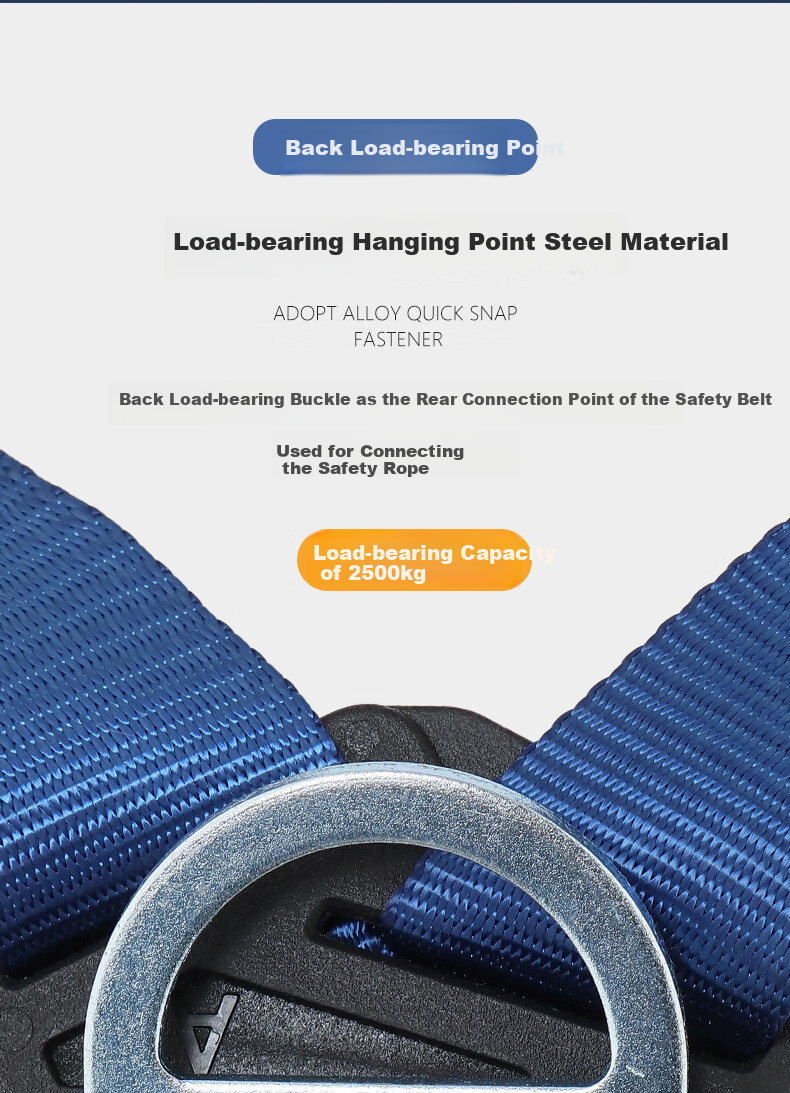 Locroyon Five-Point Safety Harness, High-Altitude Work, Full-Body Fall Protection National Standard Safety Belt, Single Small Hook 5 Meters (Beijing Warehouse Fast Delivery) 7