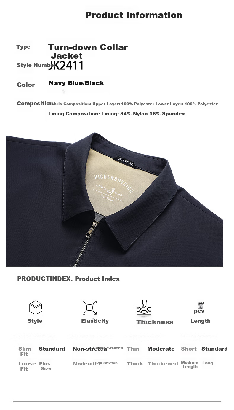 Ayoupang Large Size Business Executive Jacket for Middle-Aged And Elderly Men, Lapel Collar Coat, Black, 4XL (200-220 Jin) 3