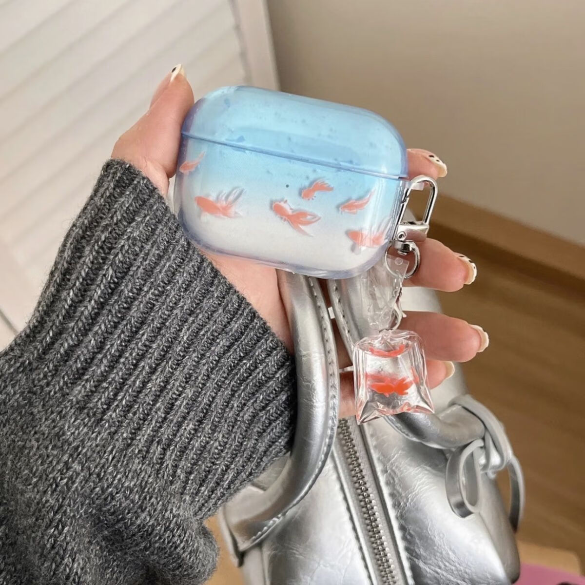 Beiyipin Compatible AirPods 4 Case, Apple Earphone Protective Cover, Korean-Style Bubble Fish Design, Wireless Bluetooth Earphone Case for Fourth Generation Airpods 4 And Third-Generation Airpods 1