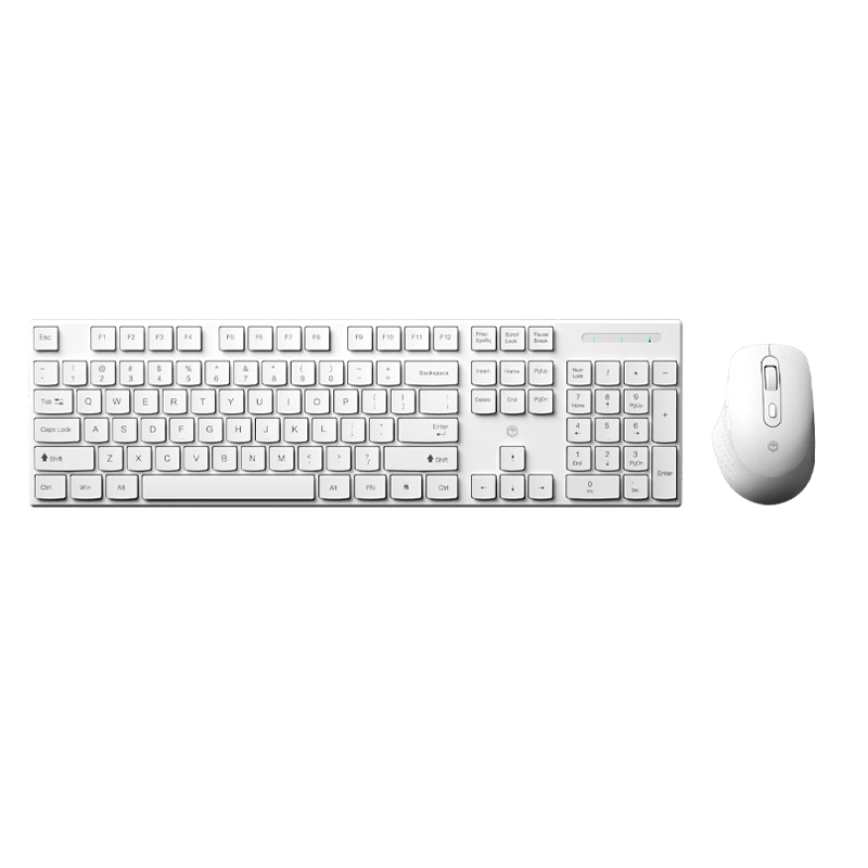 JD Original S1 Wireless Keyboard And Mouse Set, Slim Portable Full-Size Office Quiet 104-Key WIN Compatible 2.4G Wireless Transmission for Home And Business Computer Laptop Office Kit White