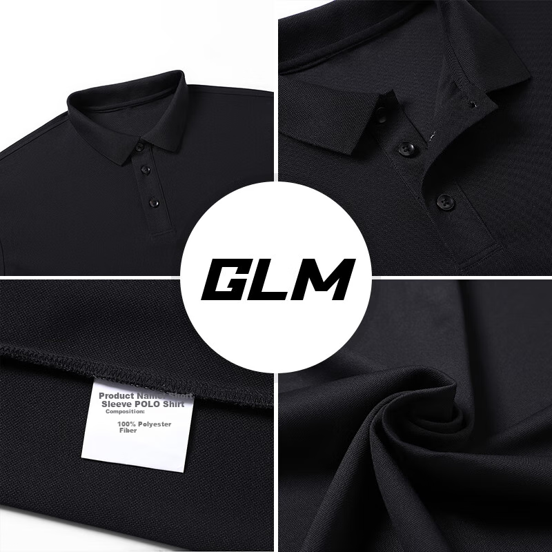 Мужская футболка поло GLM с коротким рукавом, дышащая, летняя, из ледяного шелка, повседневная спортивная одежда, темно-серый, размер L
