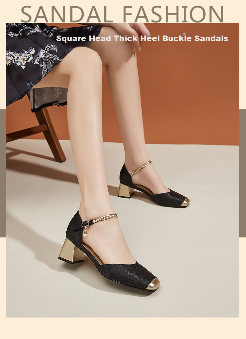 DAPHNE Hollow-Out Ankle Strap Sandals for Women, Chinese Style with Skirt, Elegant Versatile Women's Shoes, Beige, Size 38 1