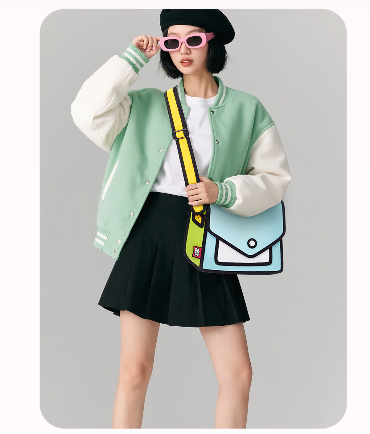JumpFromPaper Birthday Gift, Heihe Bag, Anime 2D Crossbody Bag, Women's Handbag, Shoulder Bag, Gift for Others, Watermelon Red 3