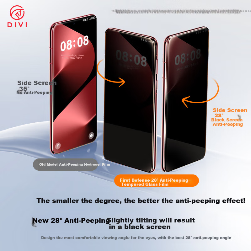 Защитная пленка для экрана DIVI Privacy Screen Protector для Huawei Pura 80, закаленное стекло, полное покрытие, защита от отпечатков пальцев, 2 шт.
