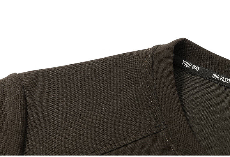 Romon Men's Spring Business Casual Long Sleeve T-Shirt Crew Neck Top Base Shirt Jacket SL50 Coffee 6XL 22