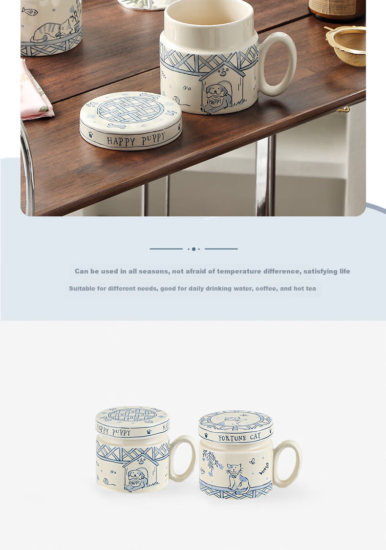 WOOCH [Mid-Autumn Festival Gift] Mug Couple Gift Box Set, Water Cups for Lovers, Friends, Birthday, Wedding, Housewarming 6