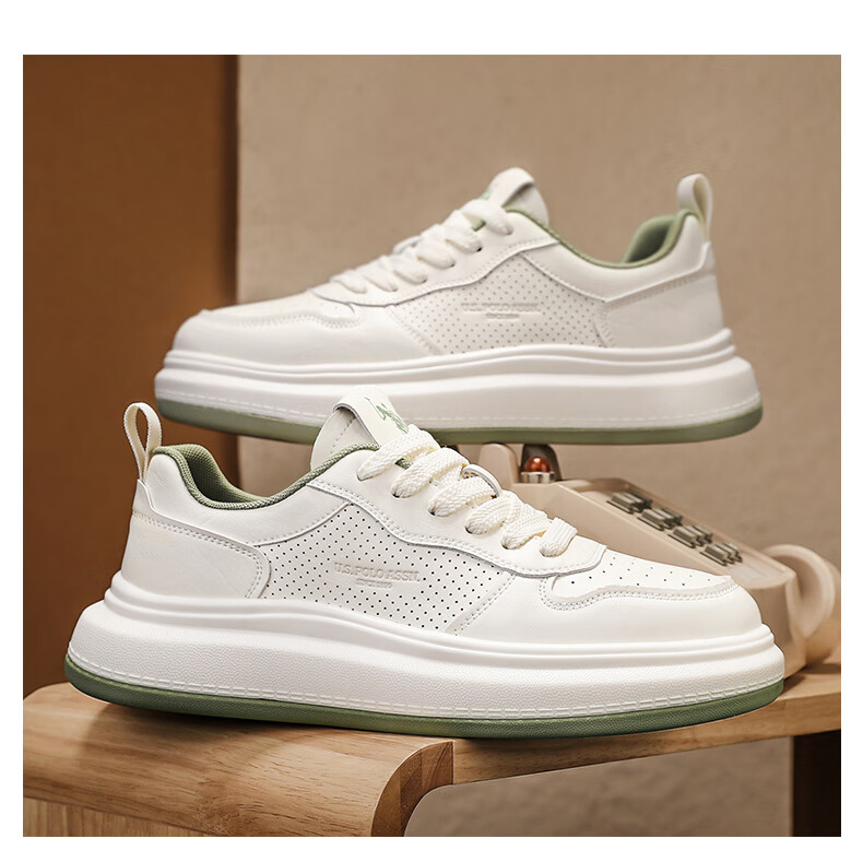 U.S. POLO ASSN. Men's Shoes, Spring And Summer New Style Breathable White Sneakers, Outdoor Casual Shoes for Men, Soft-Soled Lightweight Skateboard Shoes for Me 22