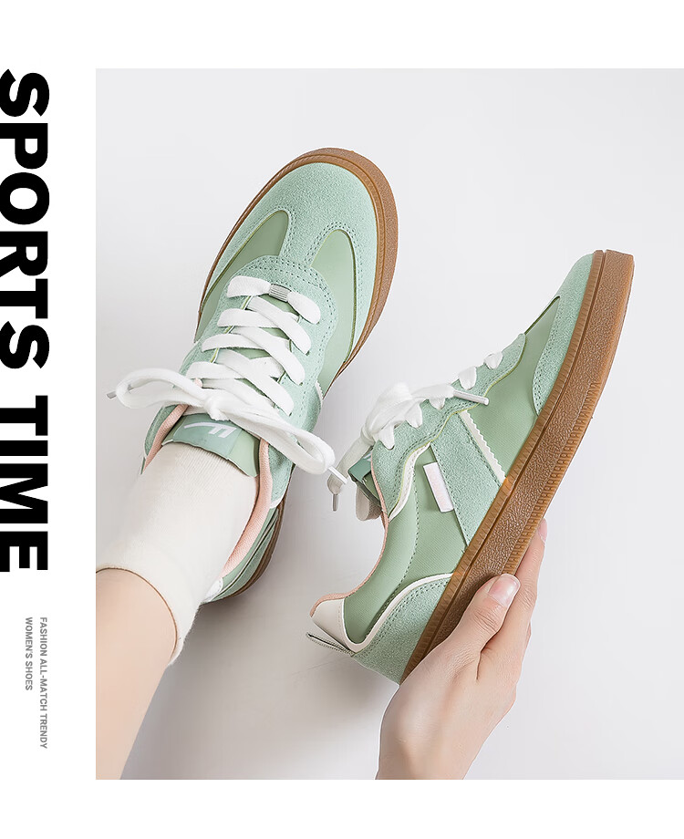 Huili Official Women's Shoes, Dexun Shoes for Women, 2026 Summer Soft-Soled Shoes, Versatile Sports Sneakers for Women, Green, Size 37 12