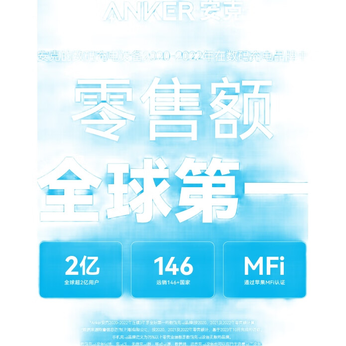 Кабель ANKER Type-C - Lightning, MFi сертифицированный, для быстрой зарядки и передачи данных, 1.8 м, черный