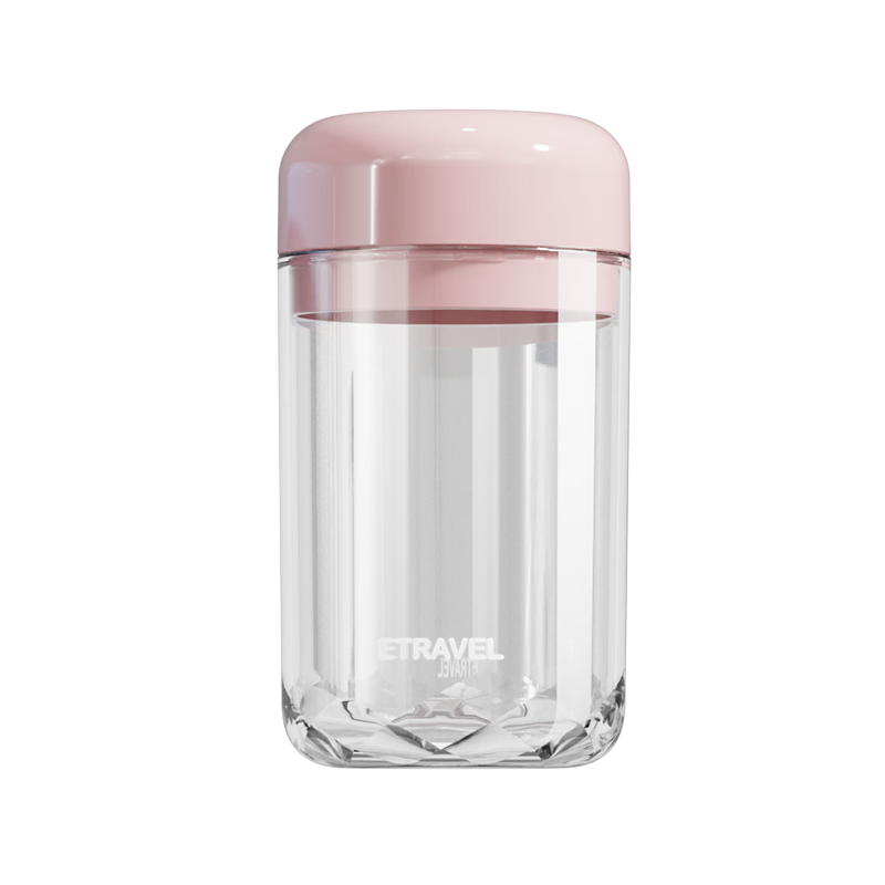 Etravel Travel Toothbrush Cup Set 3-in-1 Portable Toothpaste Toothbrush Rinse Cup for Travel and Business Trip Bell Pink