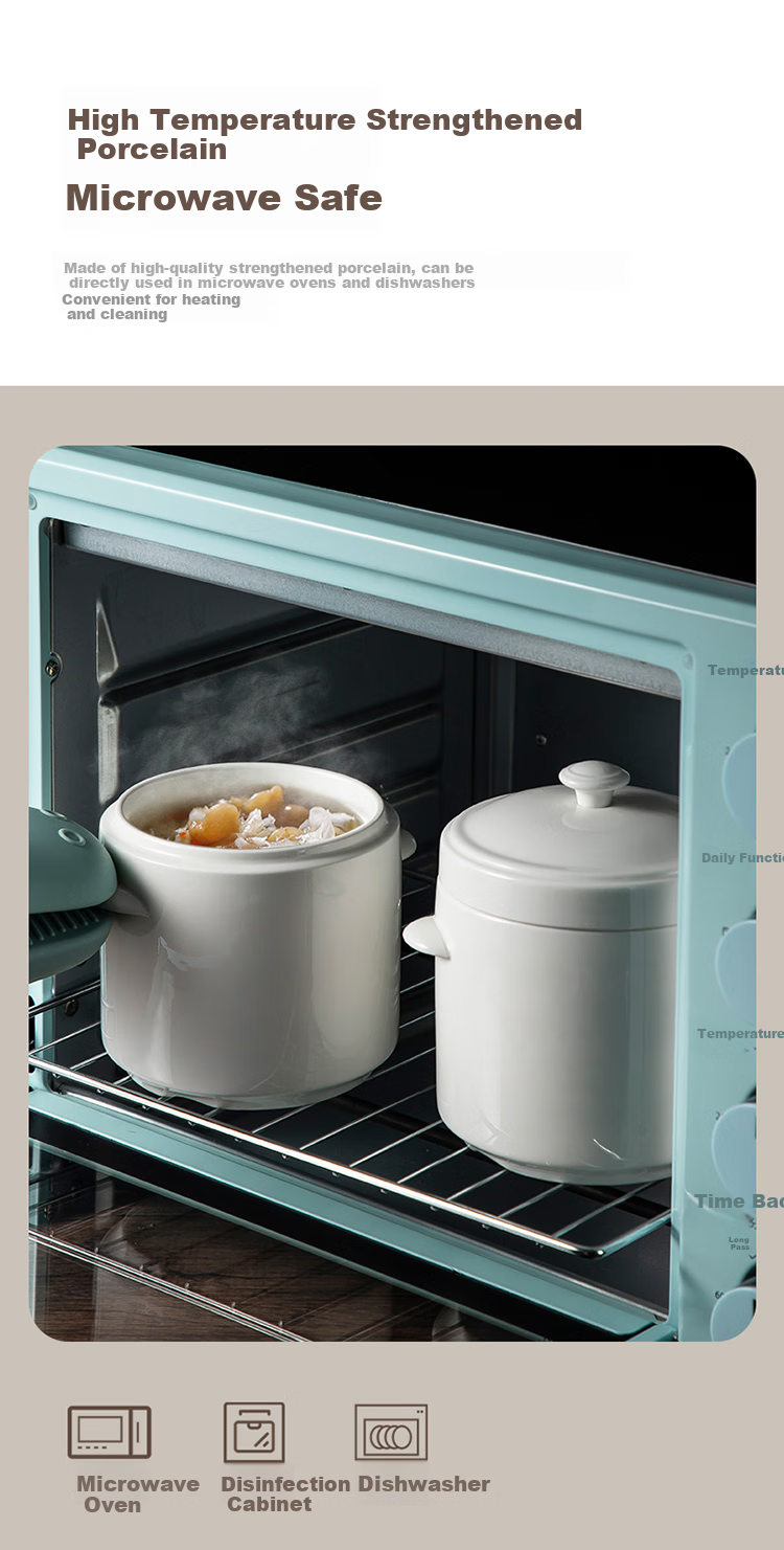 MAXCOOK Ceramic Stew Pot for Bird's Nest Soup, Chicken Soup And Egg Custard, Double Boiler Steamer And Stew Pot 750ml MCTC7261 4