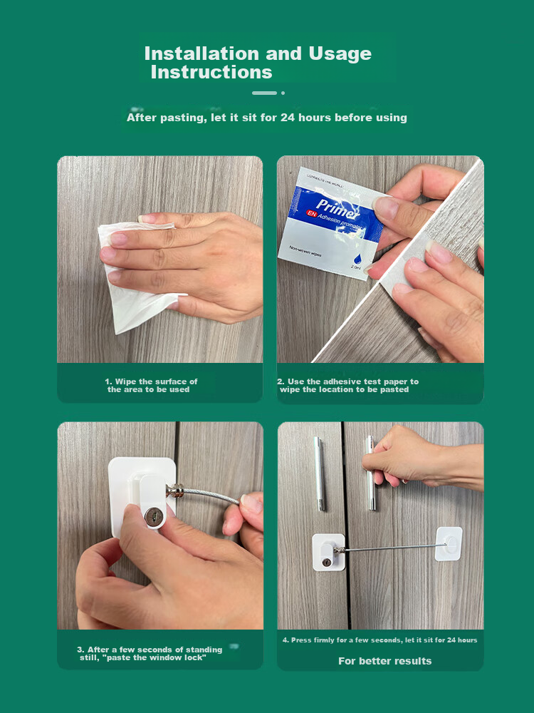 9I9 Children's Window Lock Limiter, Baby Drawer Lock, Cabinet Door Lock, Refrigerator Lock, Sliding Door Lock, Freezer Lock, Multifunctional A3 9