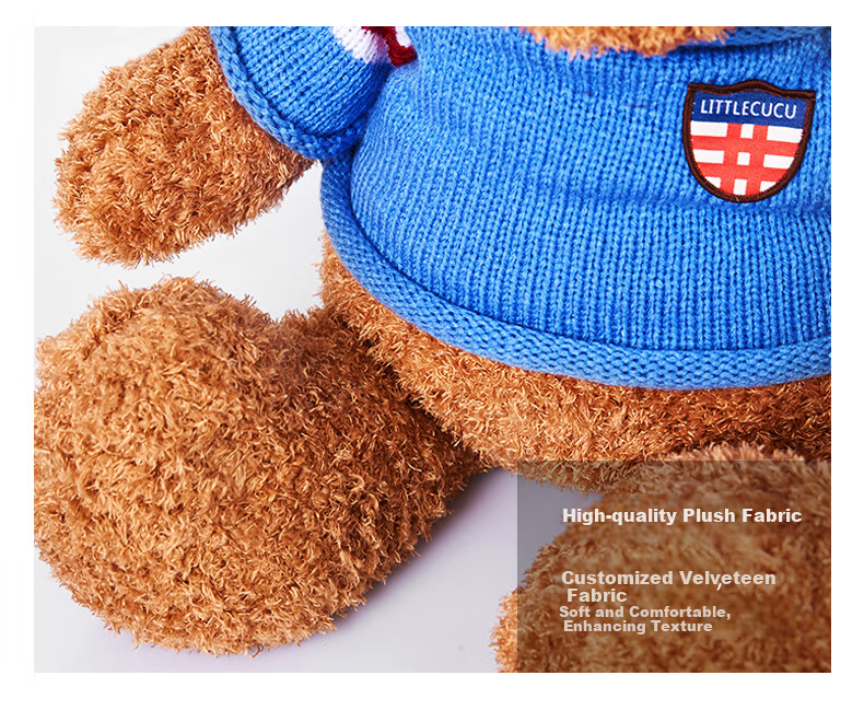 HAI HUI HOME Blue British Style Teddy Bear Plush Hugging Bear Doll Toy for Holidays, Birthdays, Valentine's Day Gift 50cm 13