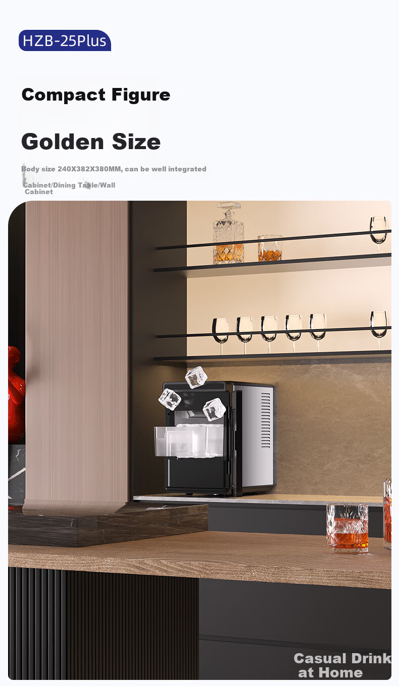 Hicon Ice Maker, Compact for Home And Commercial Use, Bar Cocktail Machine, Automatic Ice Maker for Office, Large Square Ice Plus Whiskey Solid Ice Cubes 11