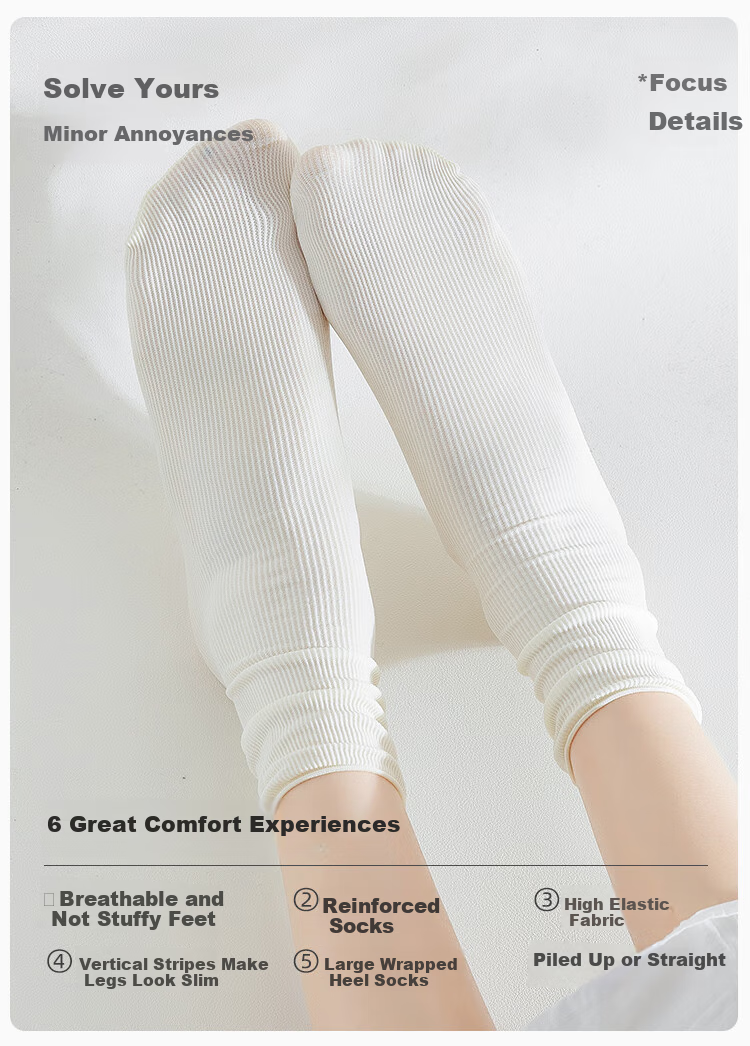 Ordifen 10 Pairs of Ice Silk Socks for Women, Cool And Breathable Mid-Calf Socks, Slouchy Socks, Antibacterial And Odor-Resistant Ice Silk Socks, White + Black 5