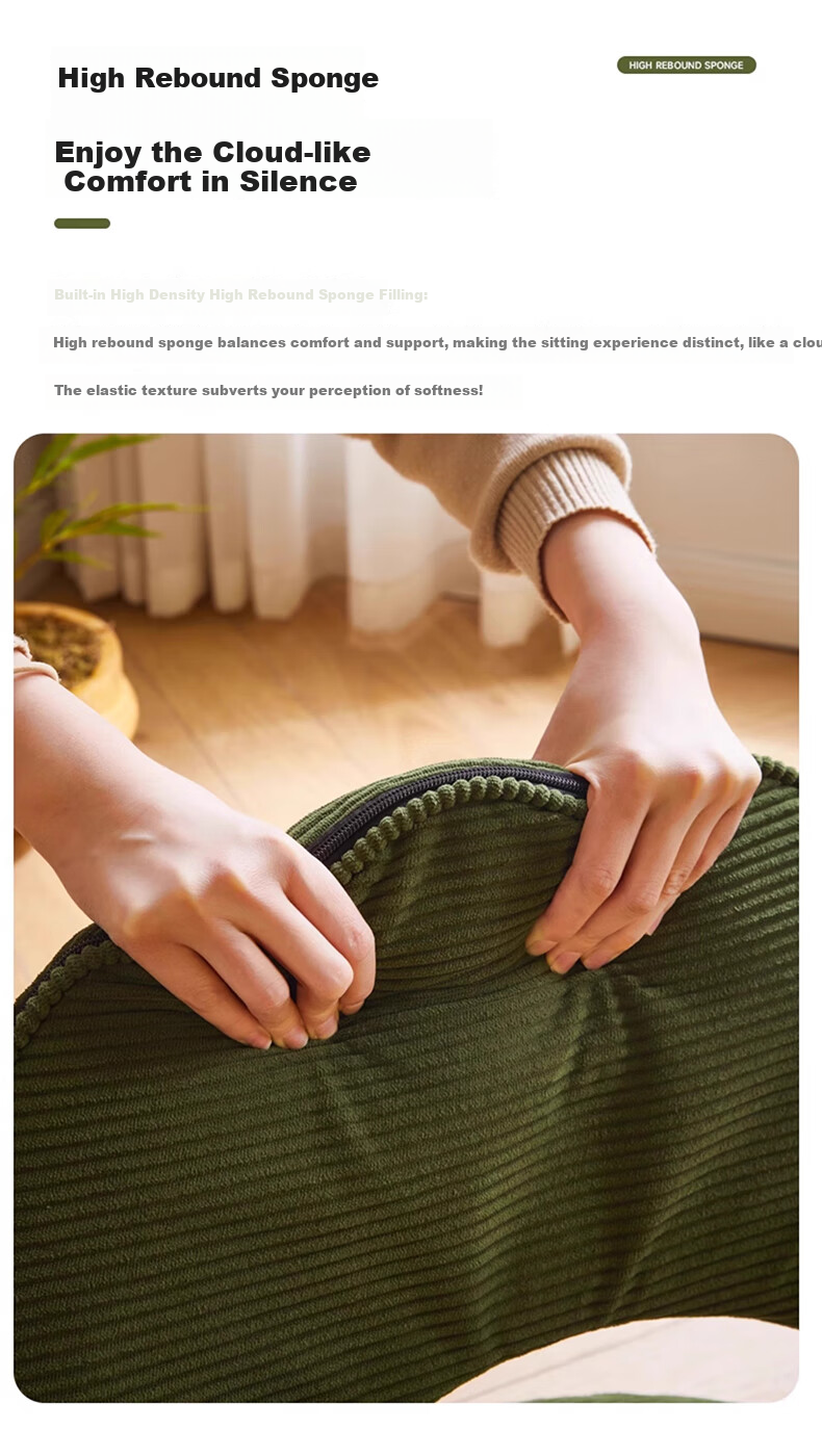 JIAYI Lazy Sofa Tatami, Foldable Bay Window Seat Cushion, Small Apartment Leisure Bed Backrest Chair, Home Small Sofa Chair 3