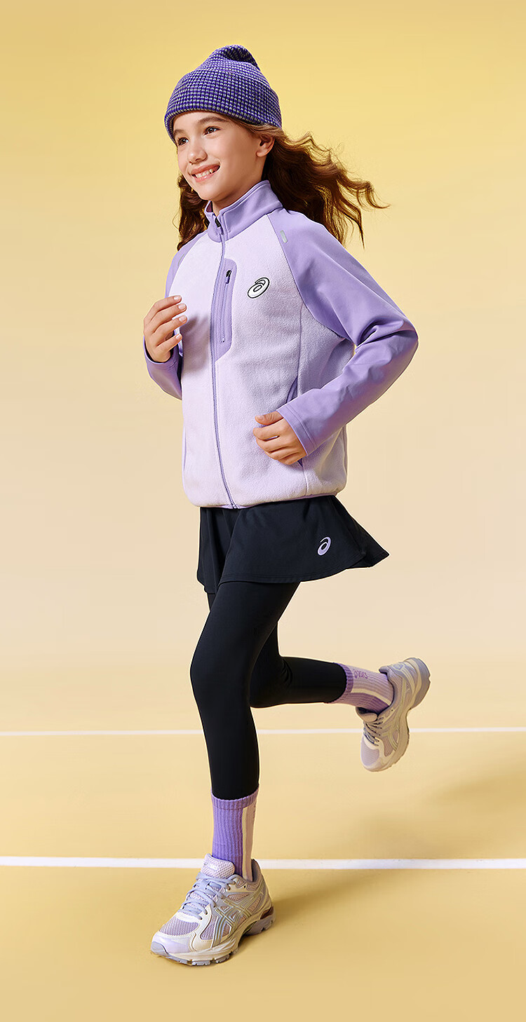 ASICS Kids 25 Years Anti-Static Fleece Long Sleeve Raglan Sleeve Sports Jacket for Older Children 5