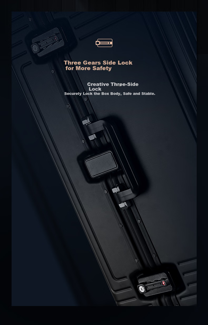 Xinxiuli Luggage, 30-Inch Trolley Suitcase, Aluminum-Magnesium Alloy, Deep Compartment, Large Capacity, Business Travel Case, Password Lock, DB3 Black 3