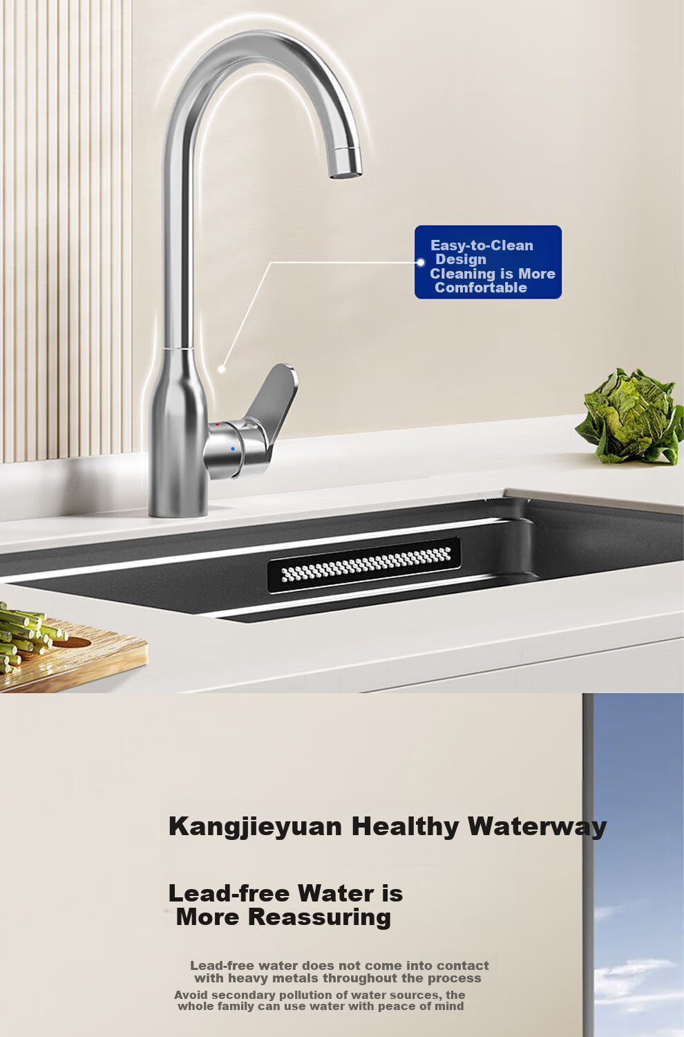 ARROW Hot And Cold Kitchen Faucet Sink Vegetable Washing Basin Faucet, Hot And Cold Dual Control, 360° Rotatio 6