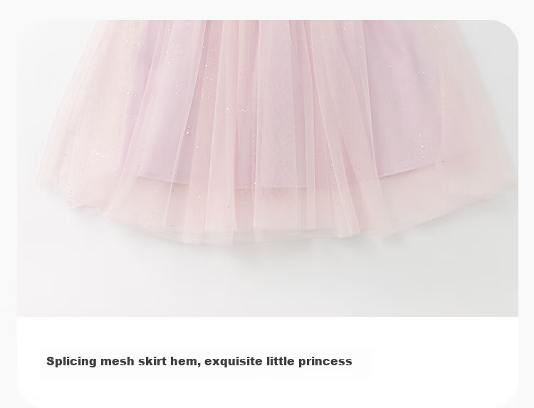 BALABALA BalaOne Children's Clothing, Girls' Dress, Autumn New Style, for Young And Middle-Aged Children, Sweet Patchwork Tulle Skirt 6
