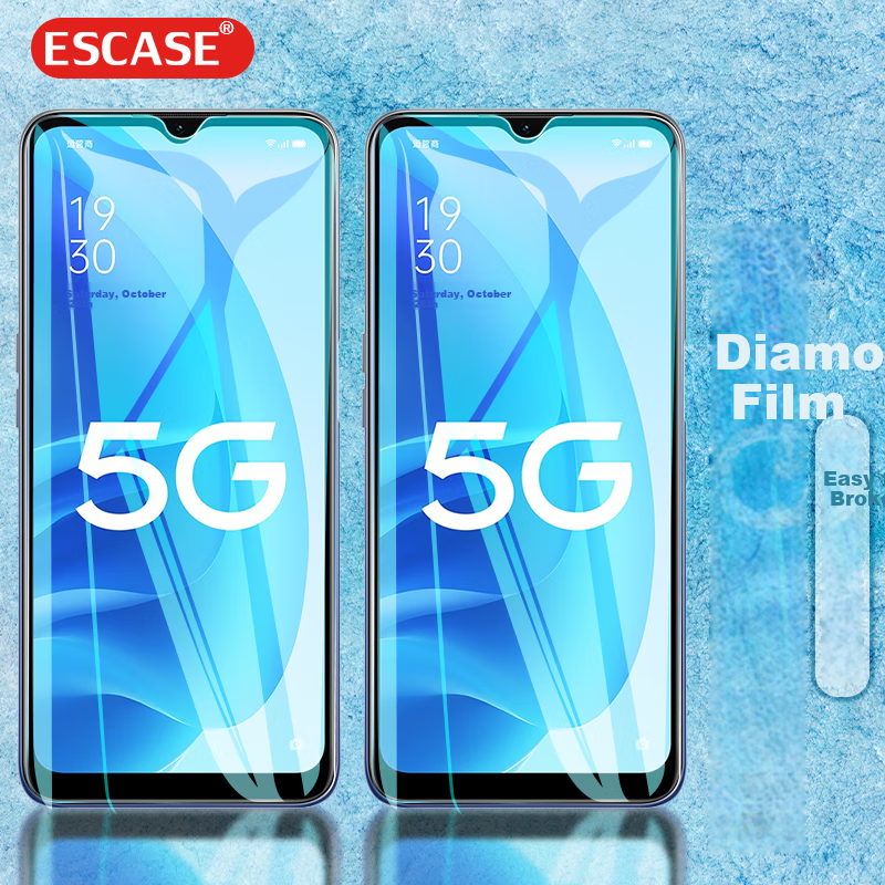 ESCASE Honor Play 20 Tempered Glass Screen Protector for OPPO A55, Non-Full Coverage, HD Clear Anti-Drop Glass Phone Protective Film, Transparent