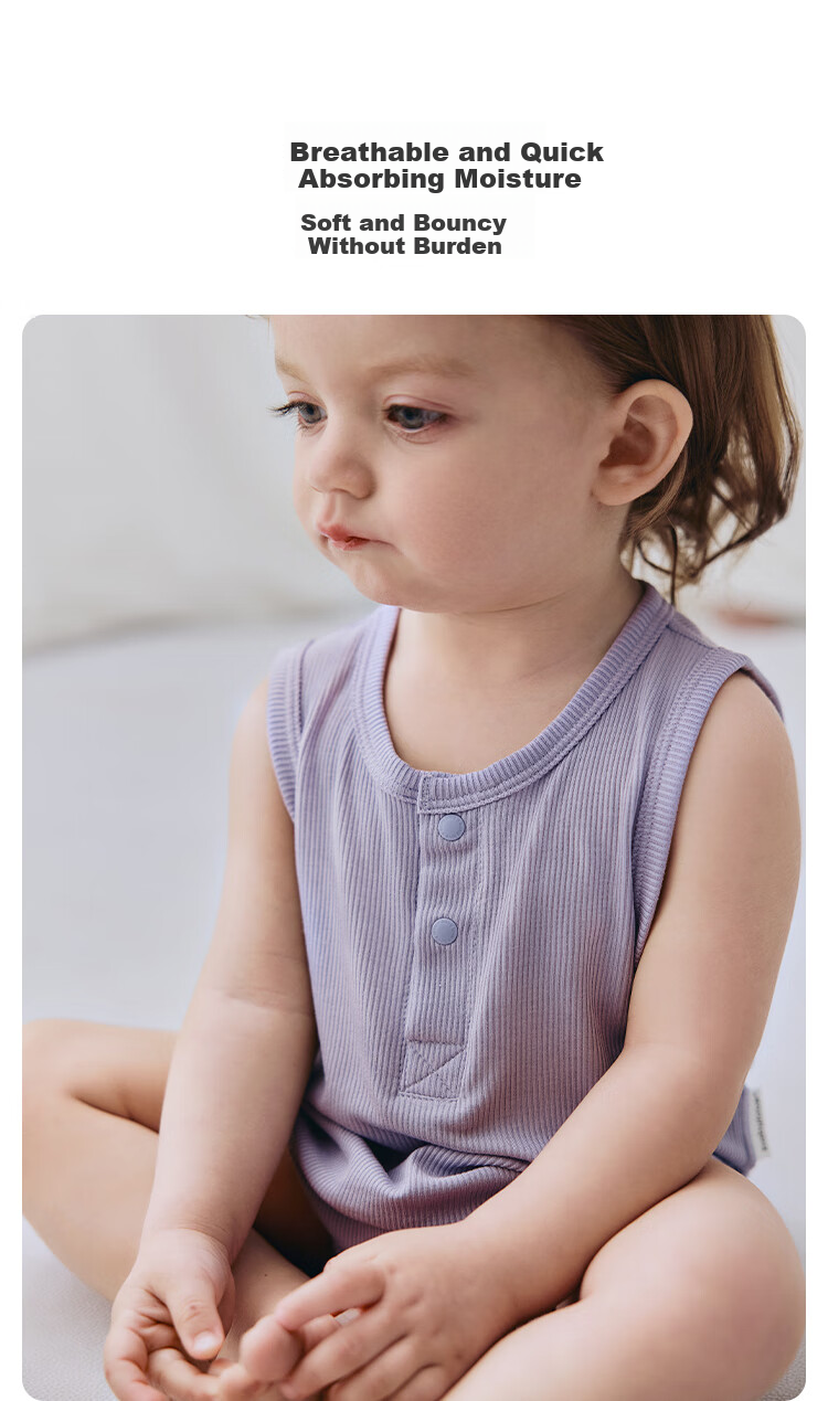 Babylove Infant Bodysuit, Summer Thin Modal Onesie, Baby Sleeveless Vest, Triangle Romper, Pajamas, Summer Outfit 4