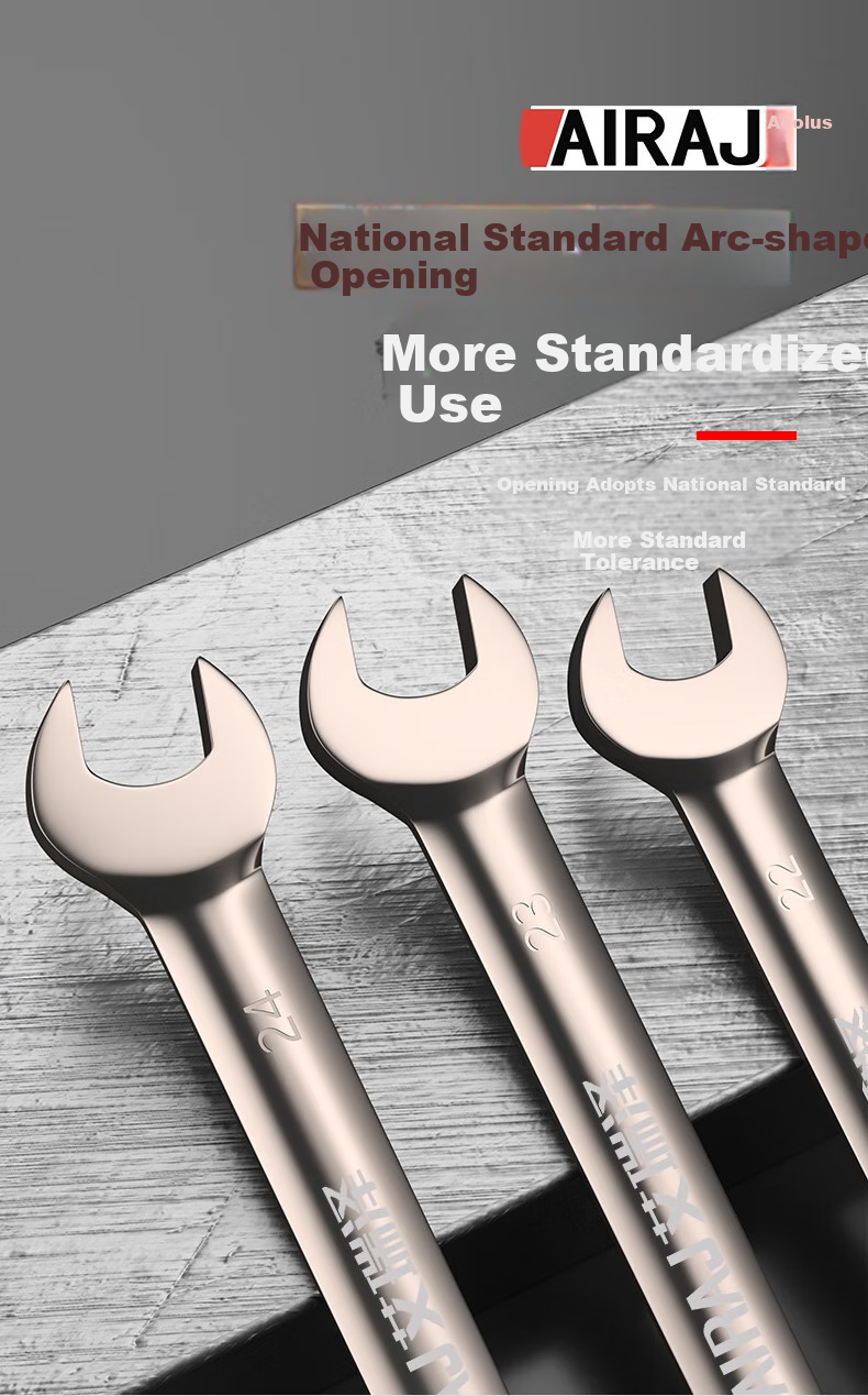 Airuize Wrench Set, Open-End And Box-End Quick Dual-Use Ratchet Wrench, Small Double-Ended Head for Auto Repair, 14-Piece Set 8-24 5