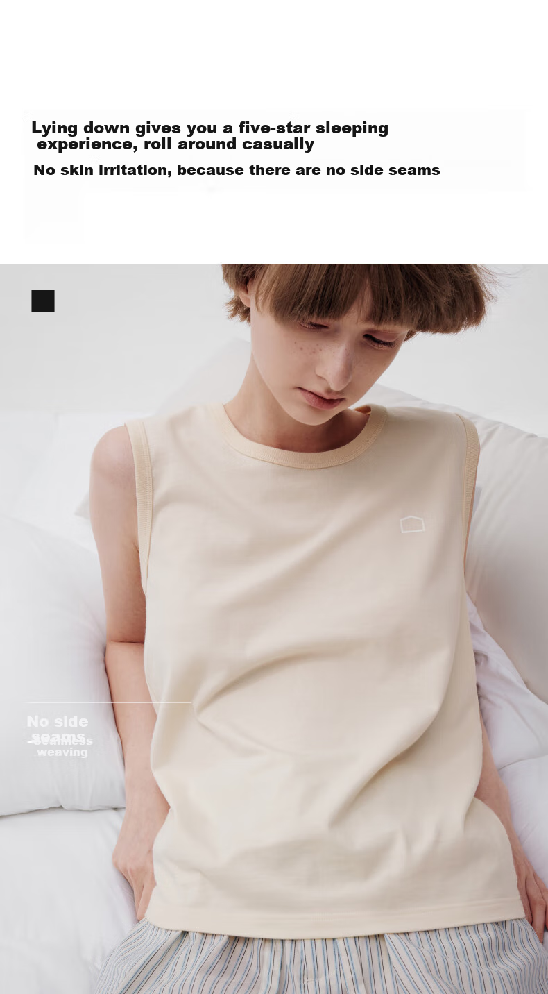 Jiao Nei Cotton 301H Women's Vest 100% Pure Cotton Narrow Shoulder All-Cotton Homewear Spring Summer Sleeveless Seamless Pajamas 6
