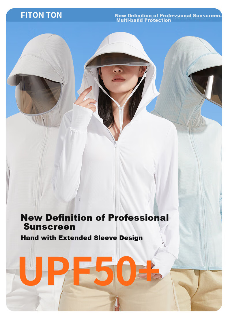 FitonTon Women's Sun Protection Clothing, Summer Outdoor Beach Lightweight Jacket, Breathable Cycling UV Protection Coat, Lightweight Sun Protection Shirt 1