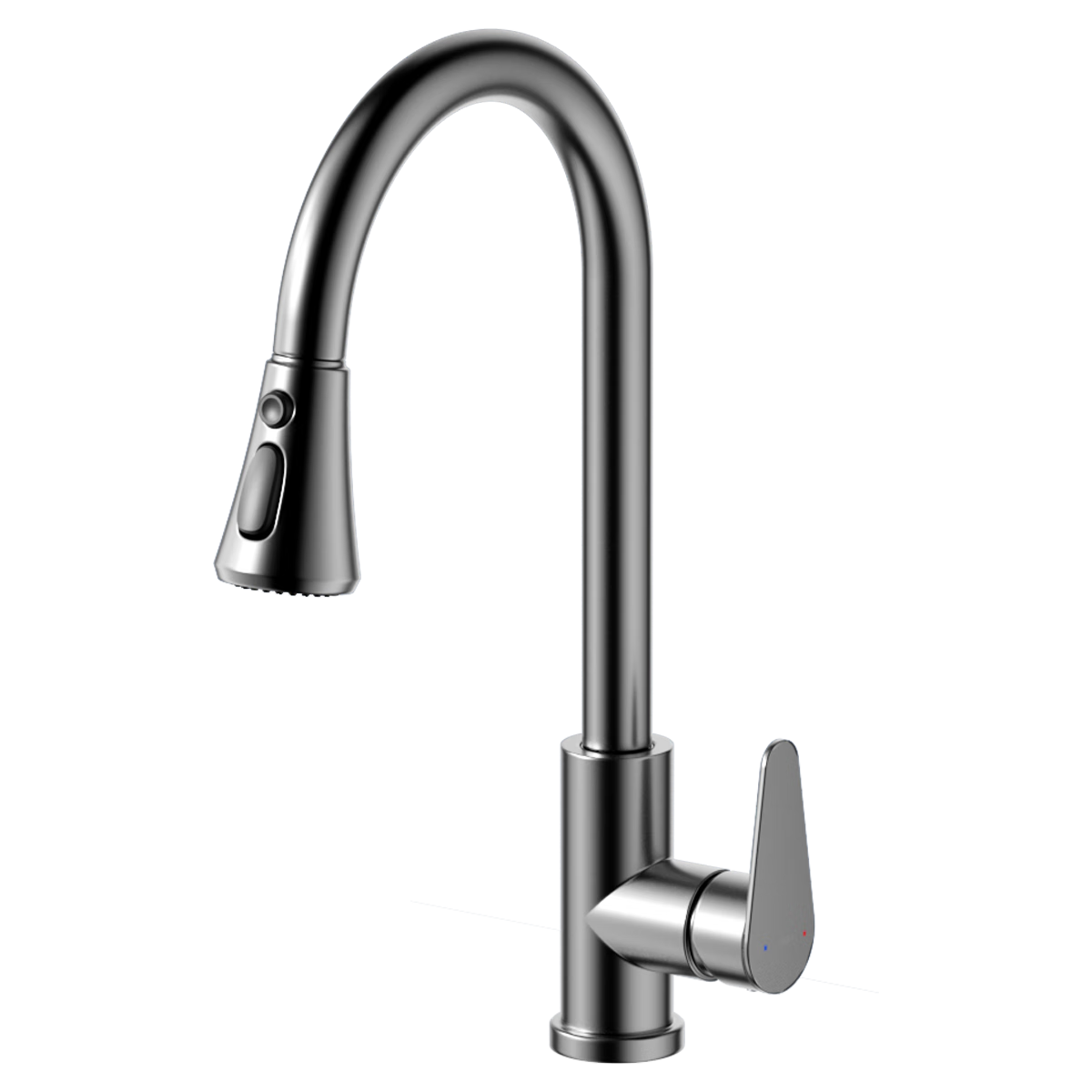 HEGII Pull-Out Kitchen Faucet 304 Stainless Steel Triple Outlet Sink Hot and Cold Water Faucet HMF910-412-SN
